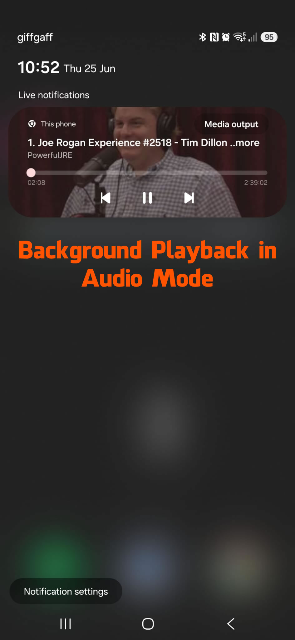 SkipVids background audio mode